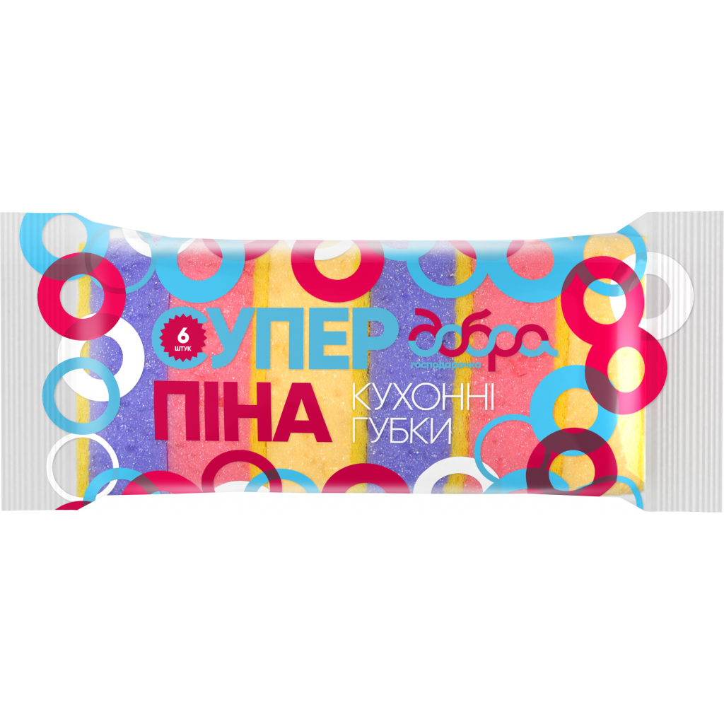 Губки кухонні Добра Господарочка Супер Піна 6 шт. (4820086521178) - зображення 1