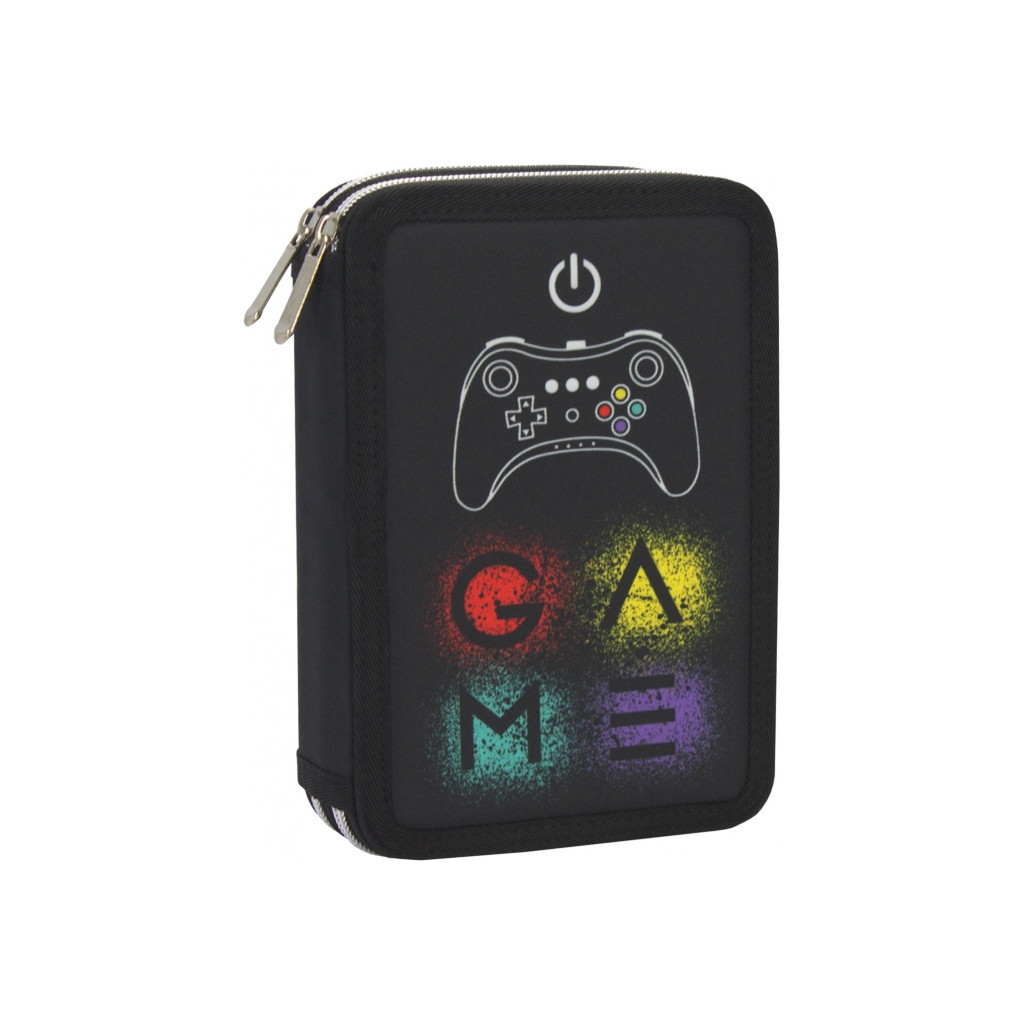 Пенал Cool For School 2 відділення з відворотами Чорний (CF87268) - изображение 1