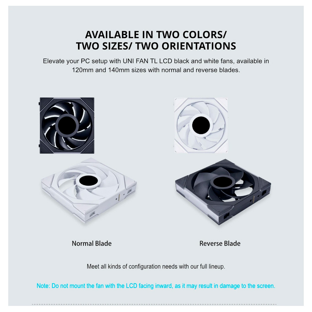Кулер до корпусу Lian Li Reverse TL LCD 120-3, Black (G99.12RTLLCD3B.00) - зображення 10