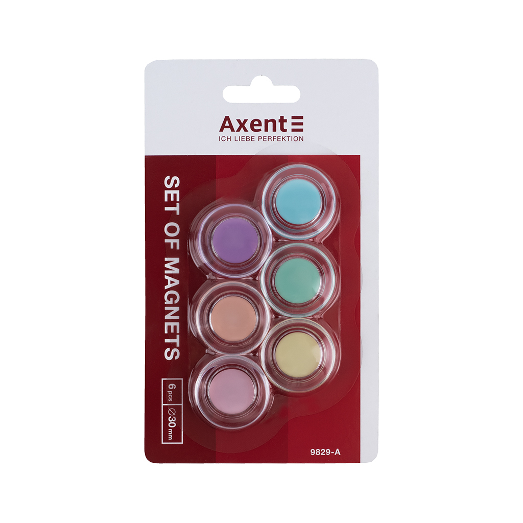 Магніт Axent 30 мм, 6 шт, Pastelini (9829-А) - изображение 1