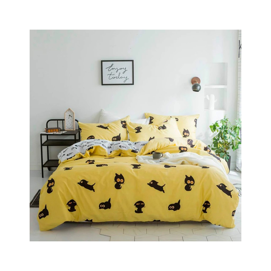 Простирадло MirSon Бязь 17-0572 Black Cat 180x220 см (2200005542385) - зображення 1