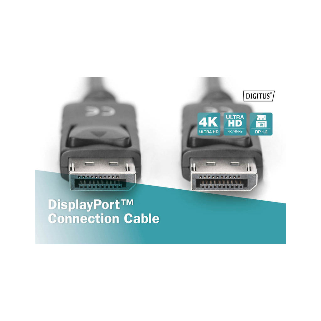 Кабель мультимедійний Display Port to Display Port 2.0m UHD 4K Digitus (DB-340100-020-S) - зображення 4