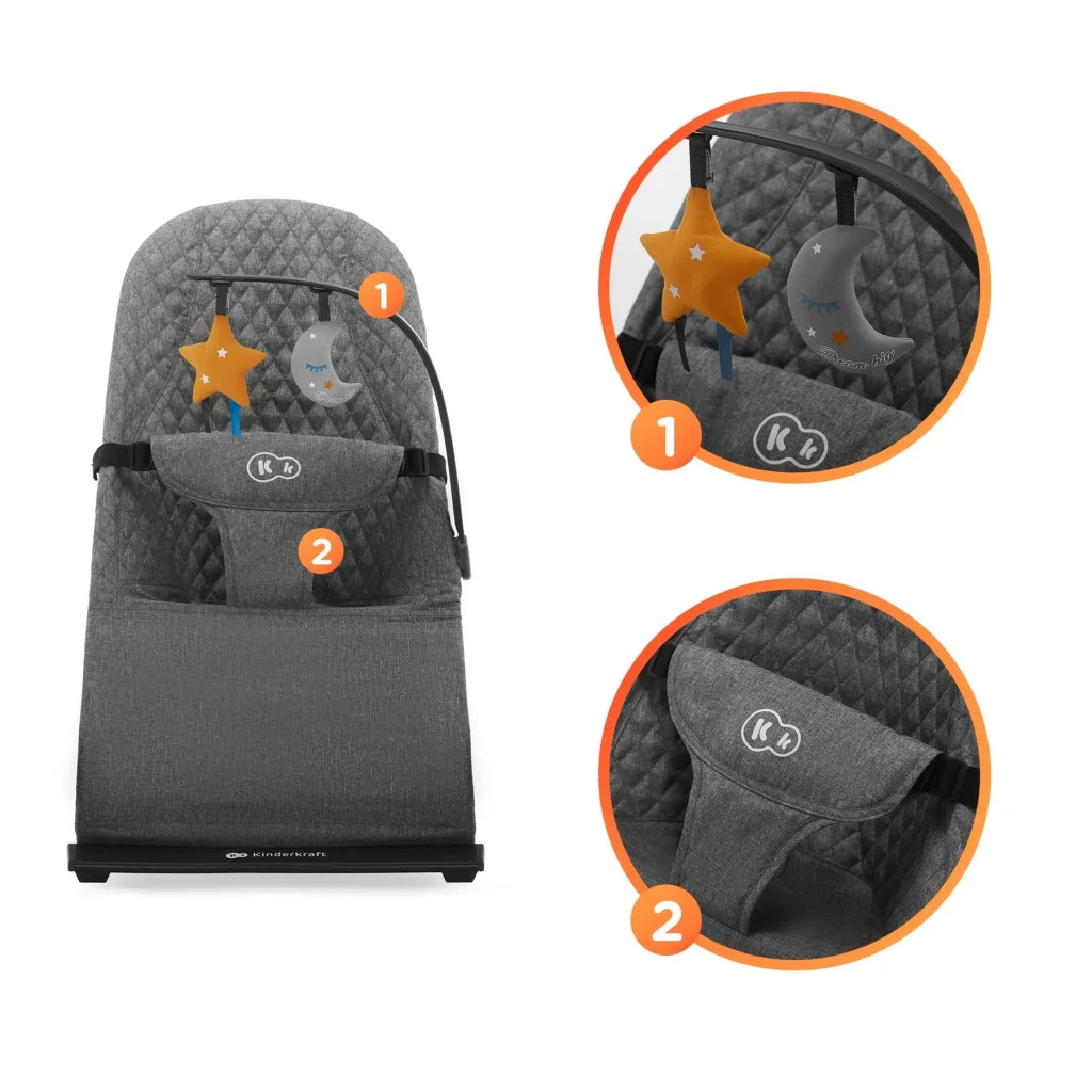 Крісло-гойдалка Kinderkraft Mimi Grey (5902533918355) - зображення 8