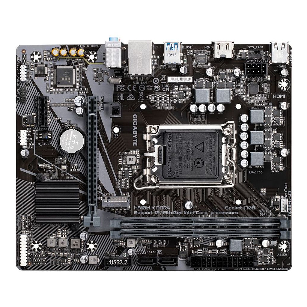 Материнська плата GIGABYTE H610M K DDR4 - зображення 3