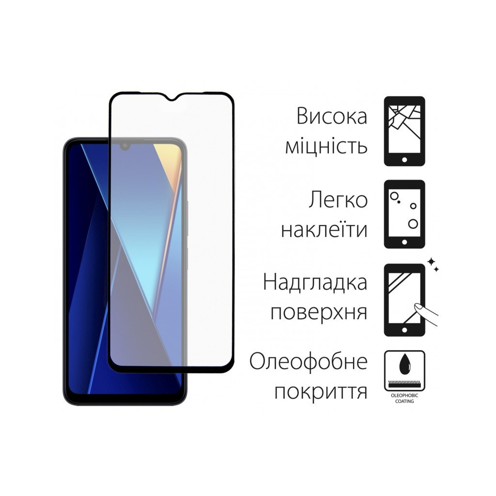 Скло захисне Dengos Full Glue POCO C65 (black) (TGFG-352) - зображення 2