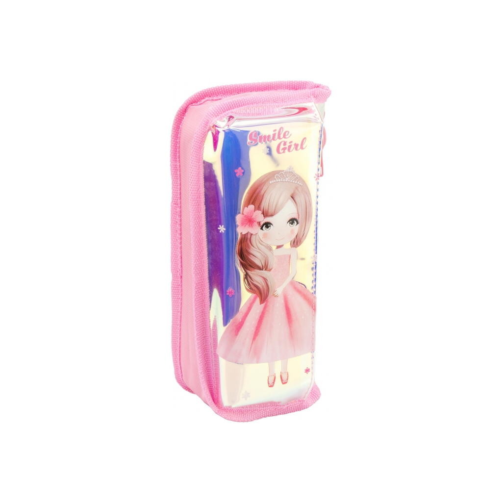 Пенал Cool For School Твердий з аплікацією 2 відділення Рожевий (7480-pink) - зображення 1