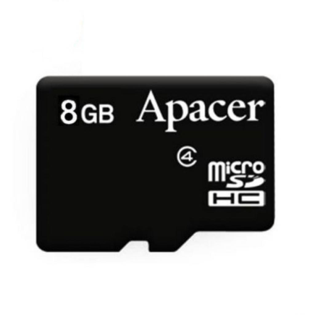 Карта пам'яті Apacer 8GB microSDHC Class4 w/o Adapter RP (AP8GMCSH4-RA) - зображення 1