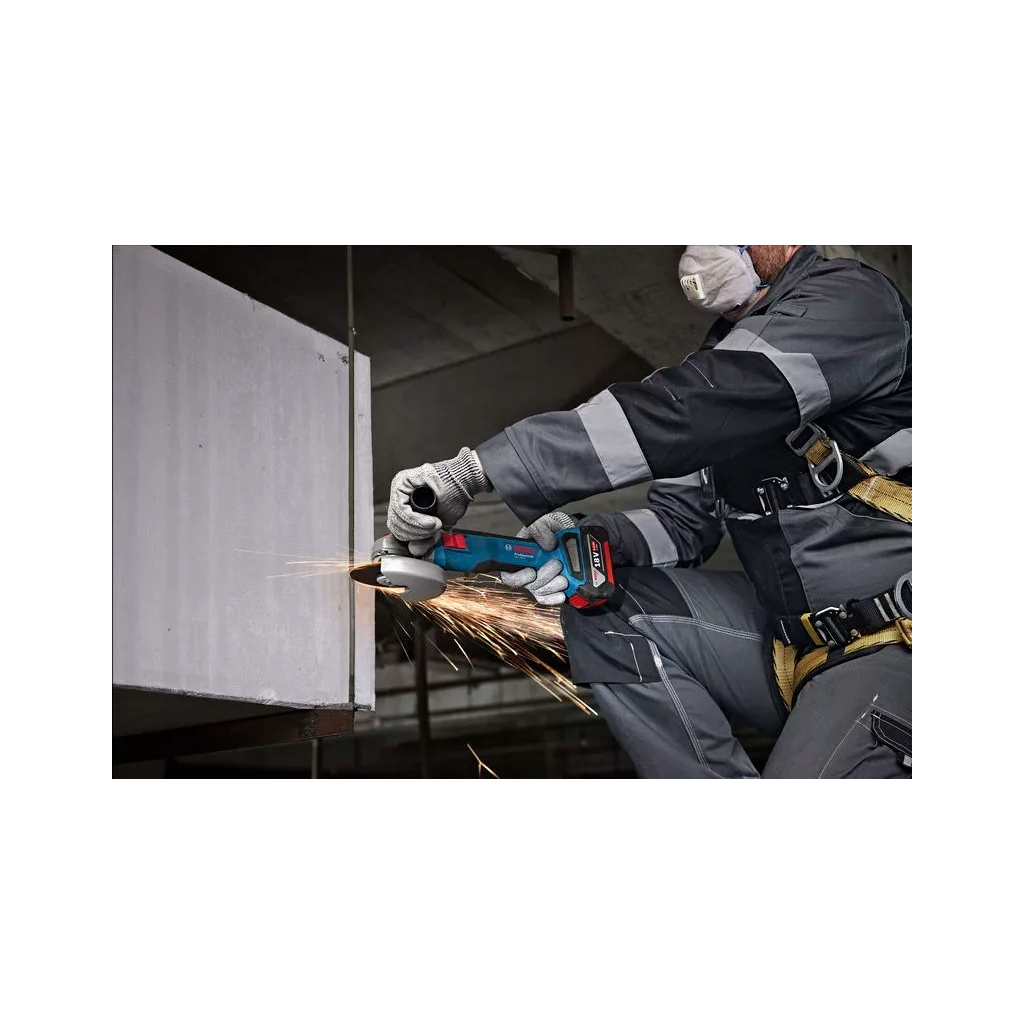 Шліфувальна машина Bosch GWS 18V-8 125мм, 18В, 1x4Ah, 0-11000об/хв, 1.6кг, кейс (0.601.9N9.021) - зображення 6