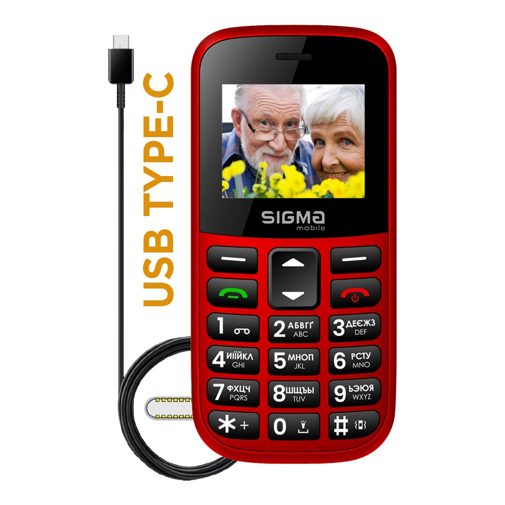Мобільний телефон Sigma Comfort 50 EASY TYPE-C Red (4827798585221) - зображення 2