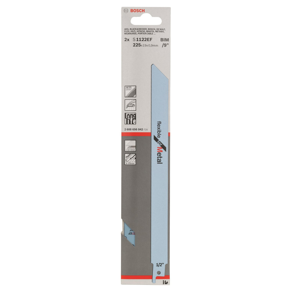 Полотно Bosch по металу, S 1122 EF, 18TPI, 2шт (2.608.656.042) - изображение 1