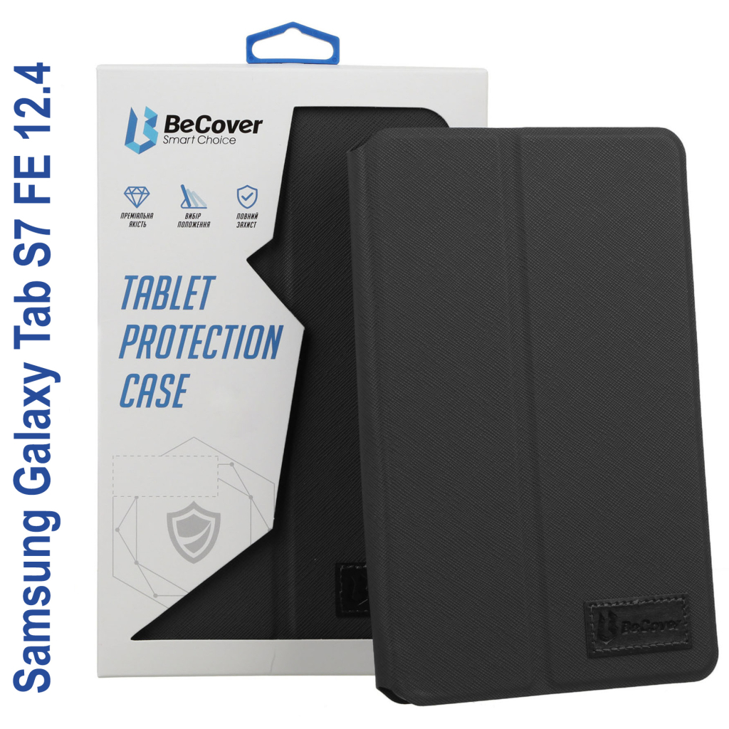 Чохол до планшета BeCover Samsung Tab S7 FE 12.4 SM-T730/SM-T735/S8 Plus 5G SM-X800/SM-X806 Black (706711) - зображення 1