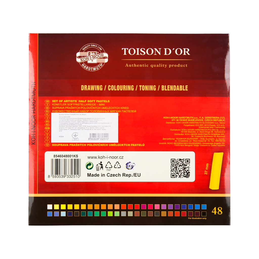 Пастель Koh-i-Noor Toison D'or суха м'яка 1/2 (половинки) 48 кольорів (8546) - зображення 2