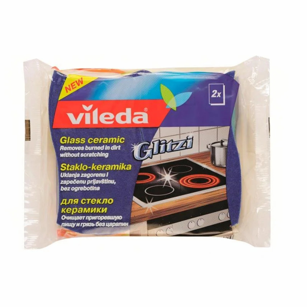 Губки кухонні Vileda Glitzi Ceran для склокерамічних плит 2 шт. (4023103136014) - зображення 1