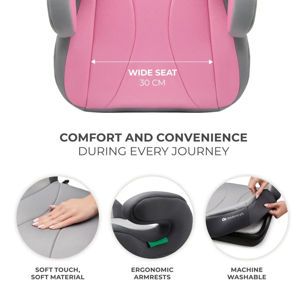 Автокрісло Kinderkraft i-Boost бустер Pink (KCIBOO00PNK0000) (5902533924837) - зображення 7