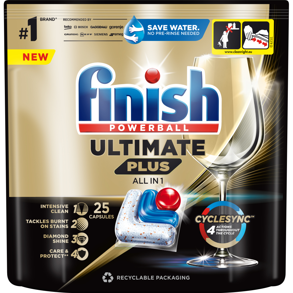 Таблетки для посудомийних машин Finish Ultimate Plus All in 1 25 шт. (5908252010721) - изображение 1