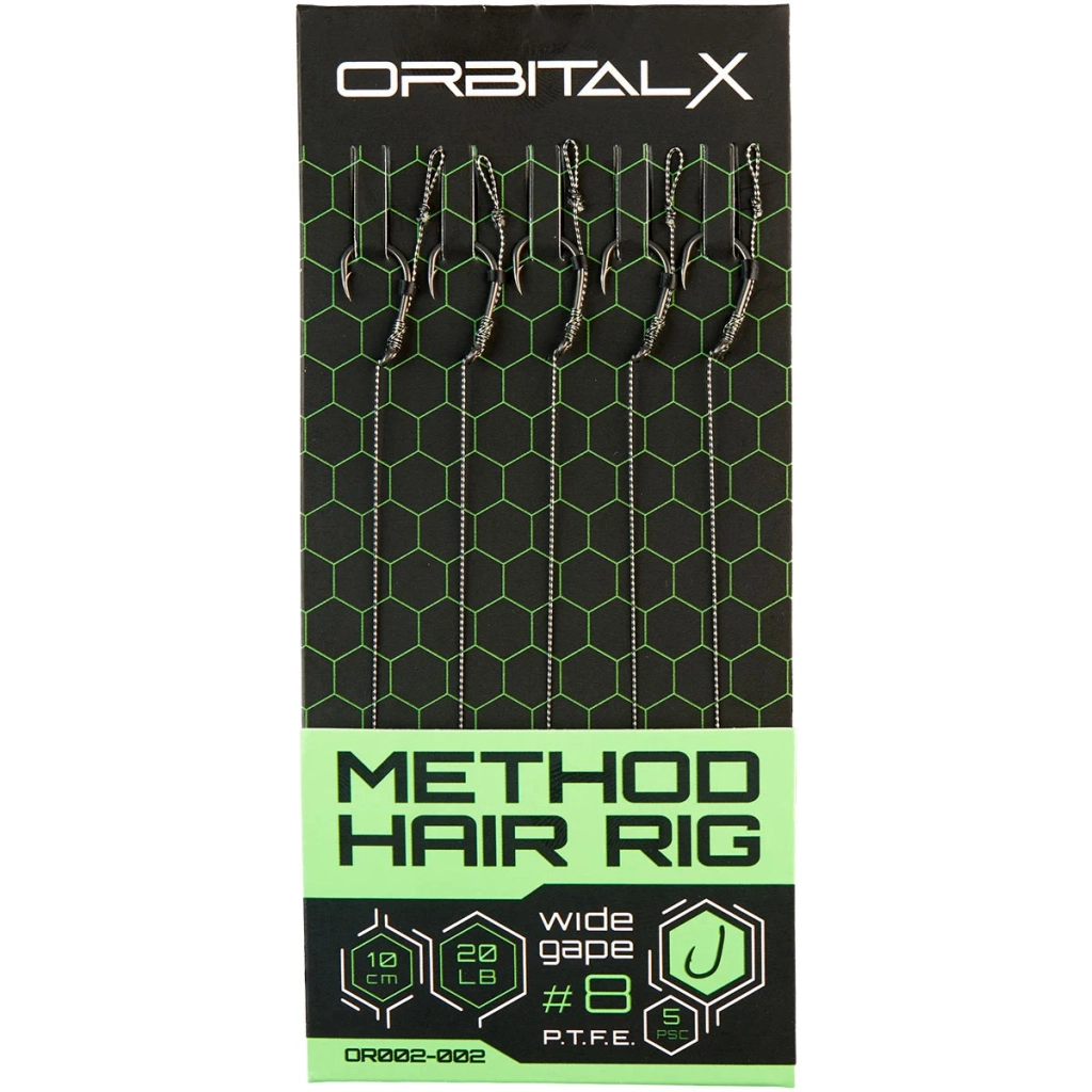 Повідець OrbitalX Method Hair Rig Wide Gape 8 20lb 10cm (5шт/уп) camo (694.00.03) - зображення 1