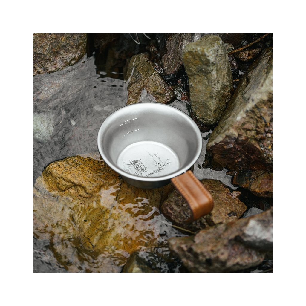 Чашка туристична Naturehike NH21SJ002 з дерев'яною ручкою нержавіюча сталь (6927595785751) - зображення 2