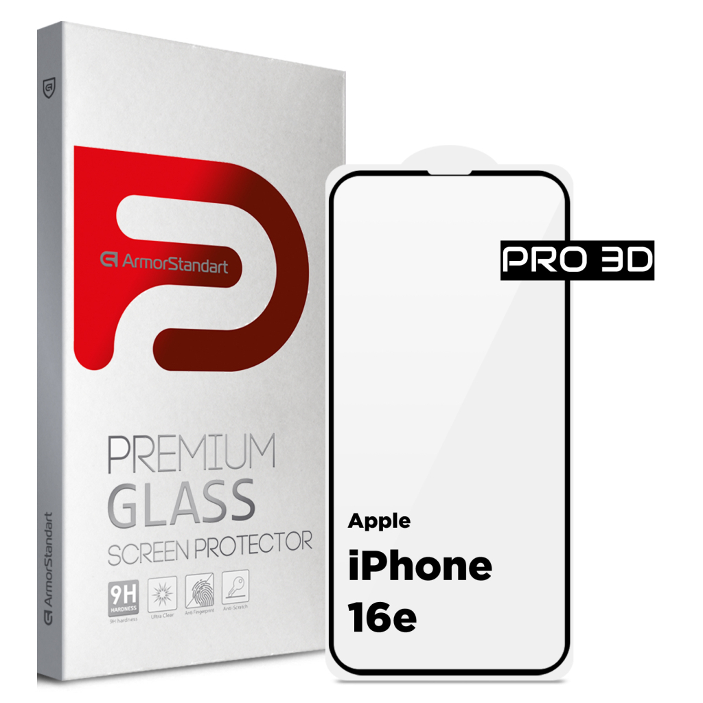 Скло захисне Armorstandart Pro 3D Apple iPhone 16e Black (ARM76271) - зображення 1