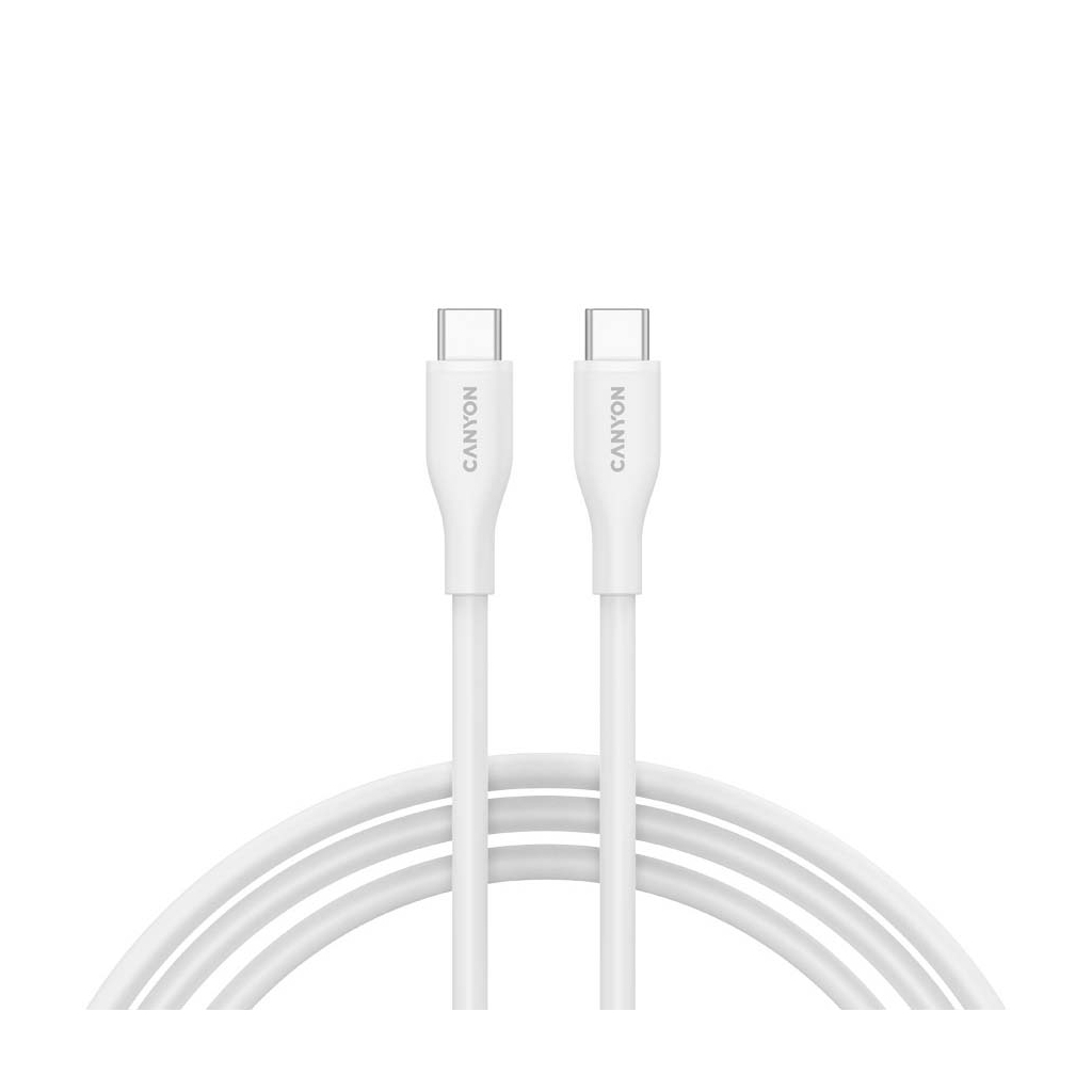 Дата кабель USB-C to USB-C 1.0m CC60SC10 60W Silicon White Canyon (CNS-CC60SC10W) - зображення 1