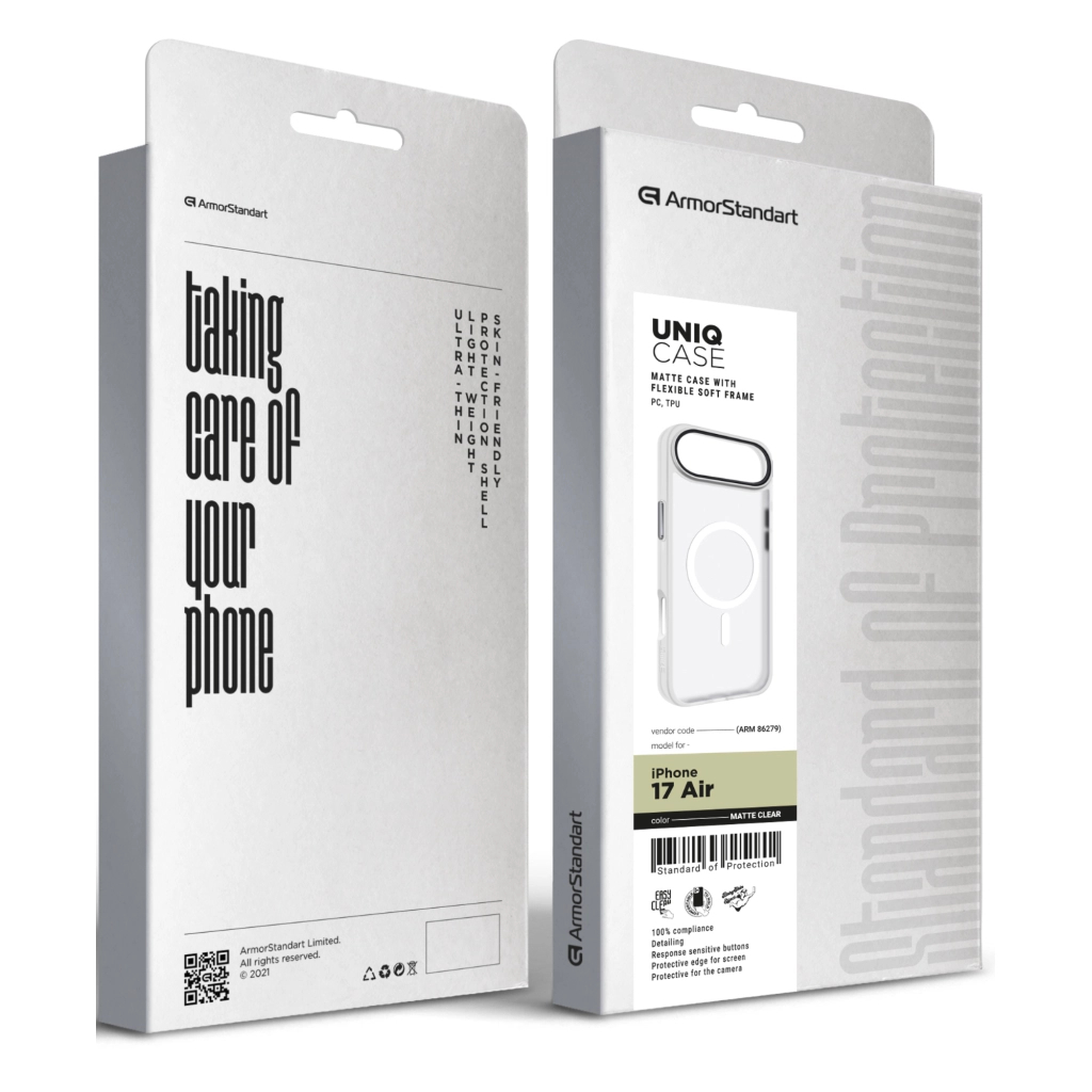 Чохол до мобільного телефона Armorstandart Uniq MagCase Apple iPhone 17 Air Matte Clear (ARM86279) - зображення 2