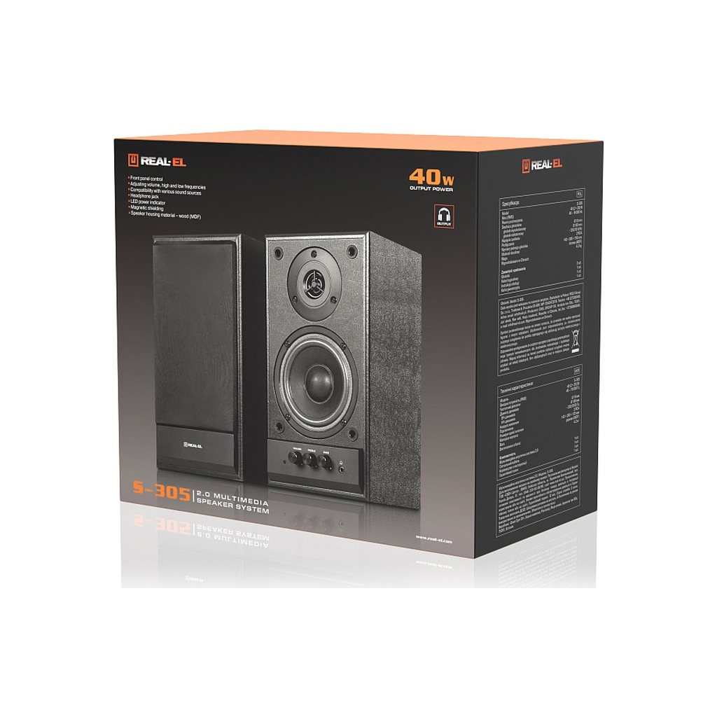 Акустична система REAL-EL S-305 Black (EL121200012) - зображення 10
