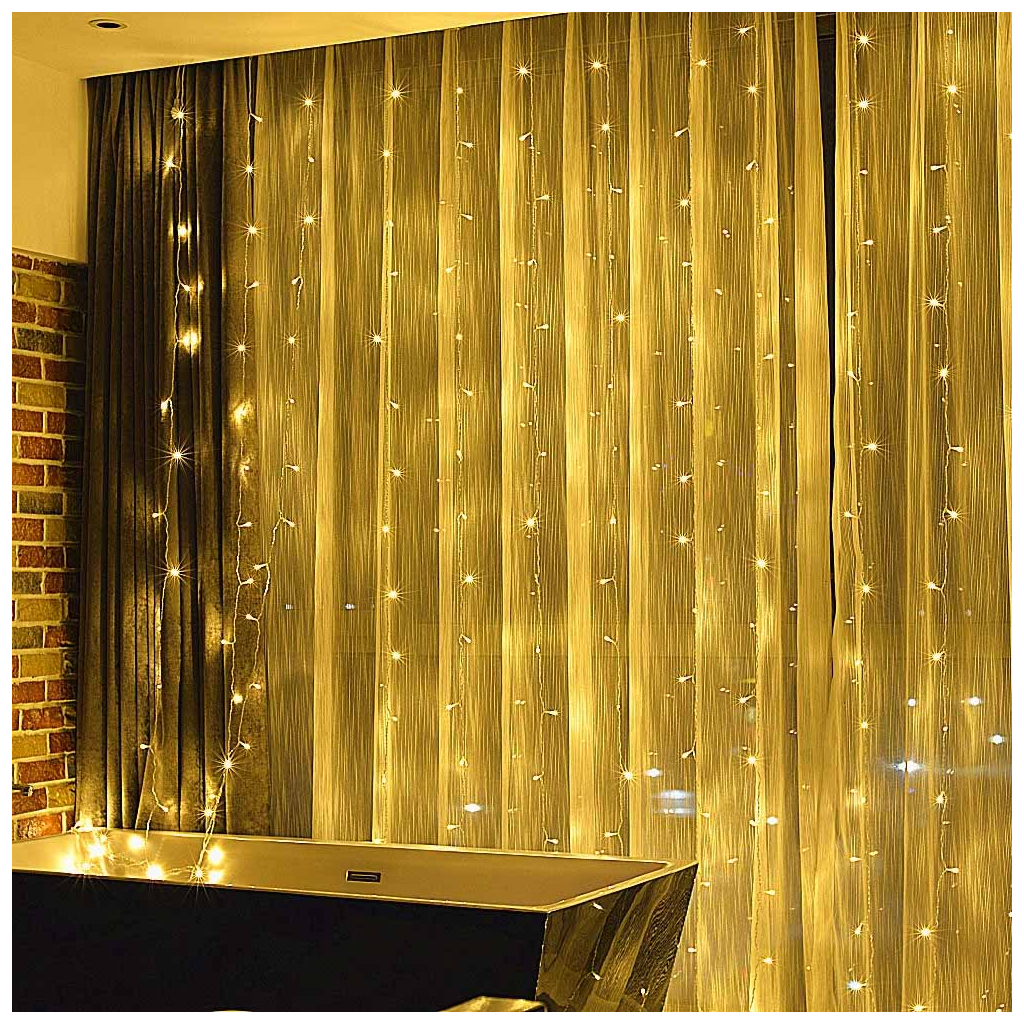 Гірлянда ColorWay Штора завіса 3 x 2 м 240 LED USB теплий колір (CW-GW-240L32U) - зображення 8