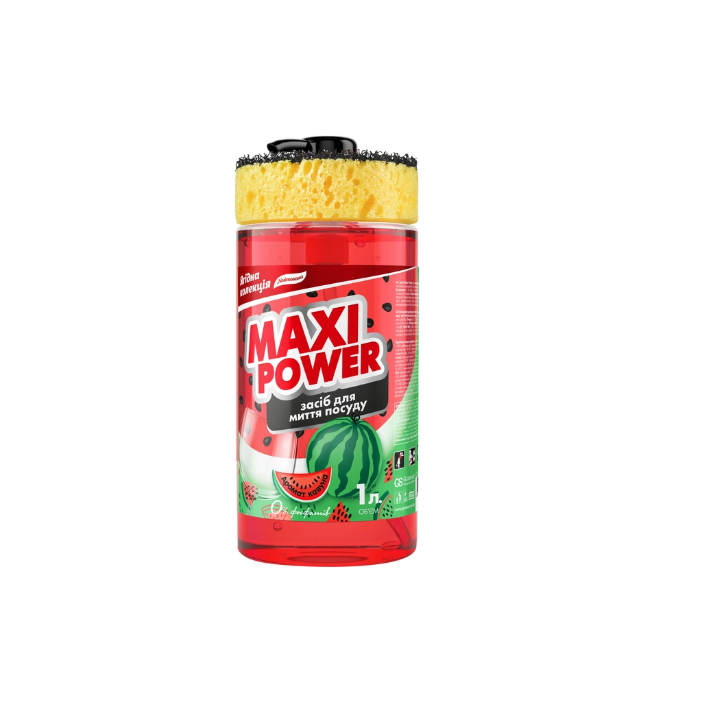 Засіб для ручного миття посуду Maxi Power Кавун 1 л (4823098414230) - зображення 1