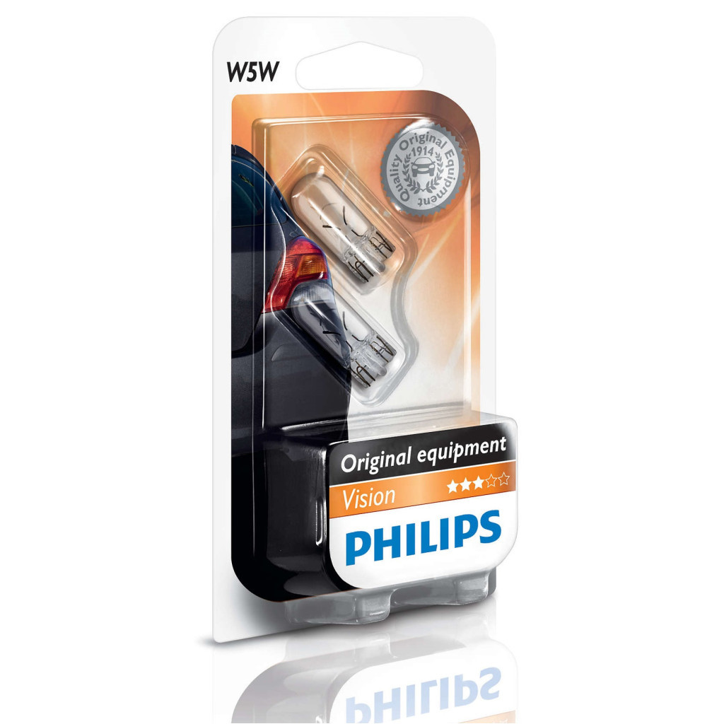 Автолампа Philips W5W, 2шт/бл. (12961B2) - зображення 3