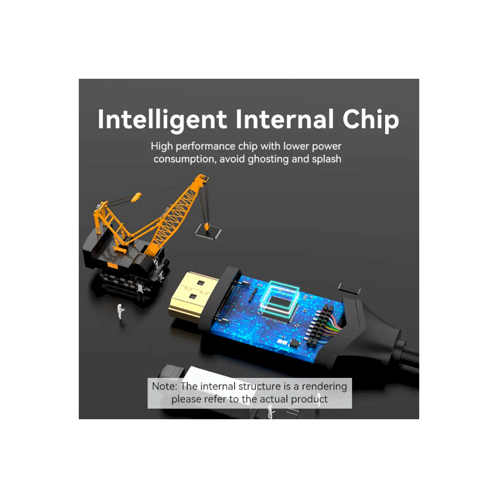 Кабель мультимедійний USB-C to HDMI M 1.5m 4K60Hz Thunderbolt 3 HDCP2.2 black Vention (CRBBG) - изображение 7