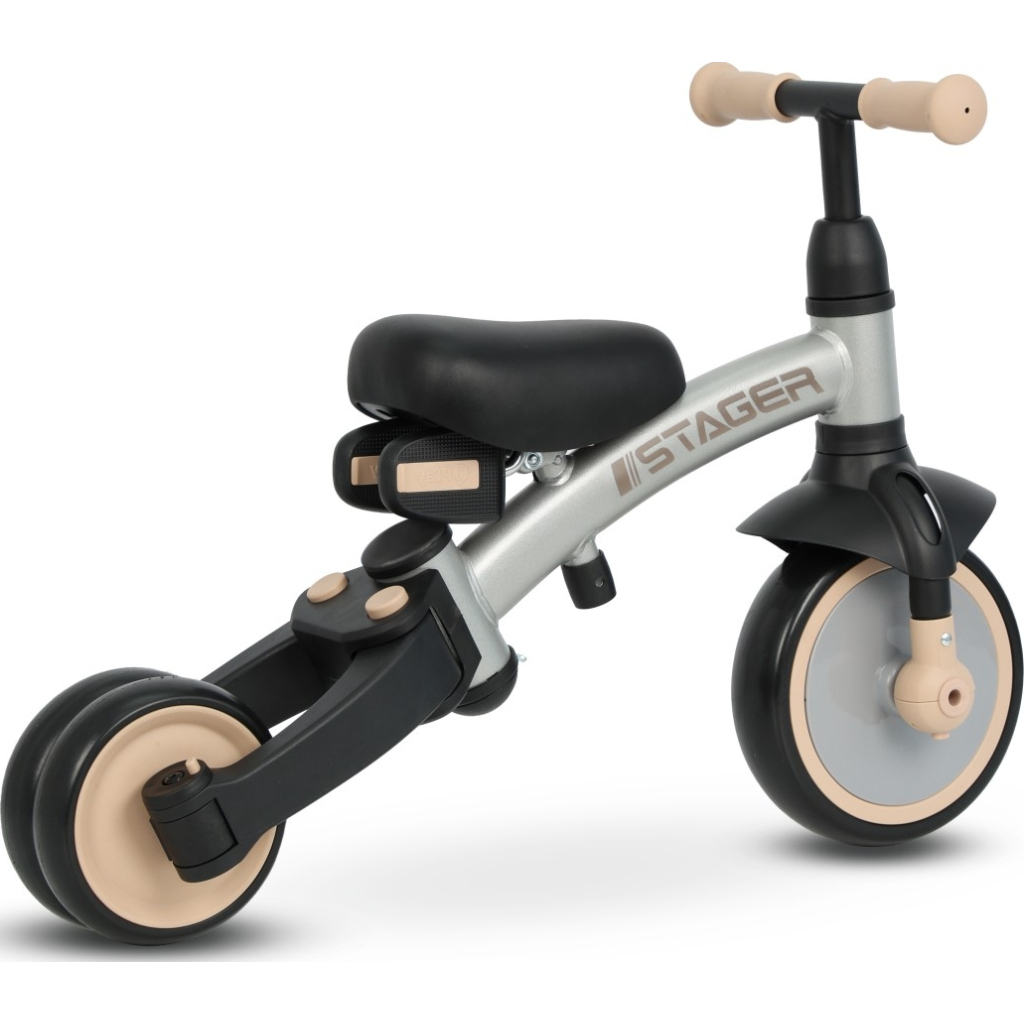 Дитячий велосипед QPlay Stager 3 в 1 з ручкою, біговел, Silver (T80STAGERSilver) - зображення 4