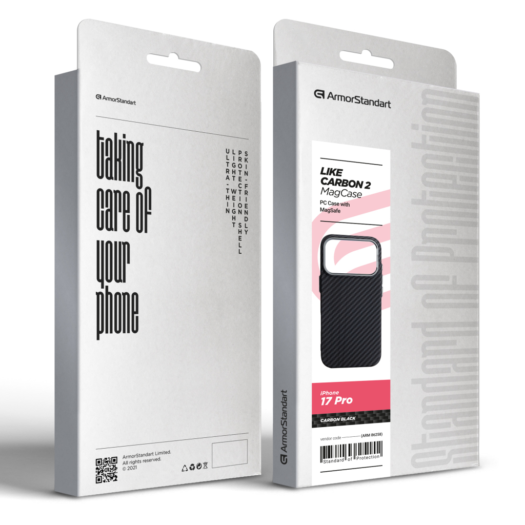 Чохол до мобільного телефона Armorstandart LikeCarbon2 MagCase Apple iPhone 17 Pro Carbon Black (ARM86258) - зображення 8