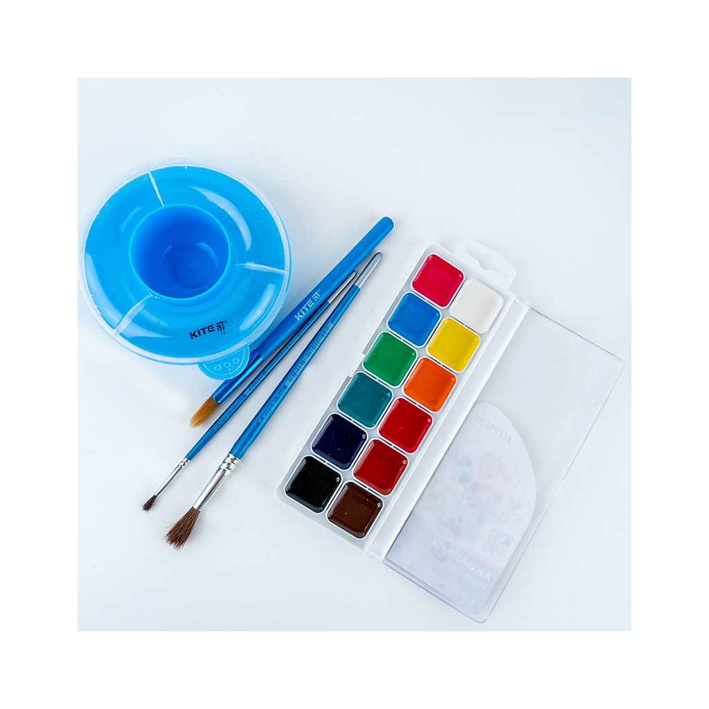 Акварельні фарби Kite Classic, 12 кольорів (K-061) - зображення 4