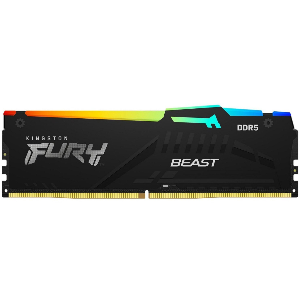 Модуль пам'яті для комп'ютера DDR5 16GB (2x8GB) 4800 MHz FURY Beast RGB Kingston Fury (ex.HyperX) (KF548C38BBAK2-16) - зображення 3