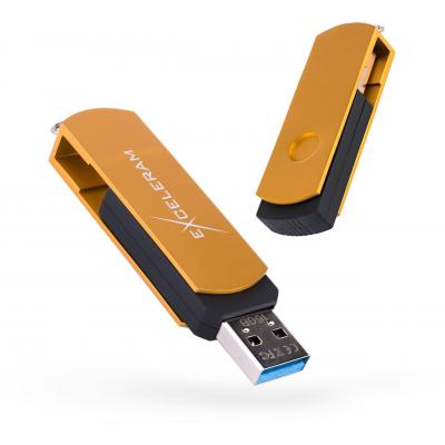 USB флеш накопичувач eXceleram 16GB P2 Series Gold/Black USB 3.1 Gen 1 (EXP2U3GOB16) - зображення 1