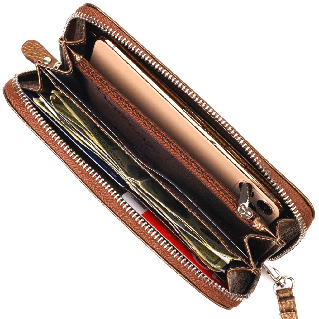 Гаманець Canpellini З натуральної шкіри флотар Коричневий (21614) - зображення 7