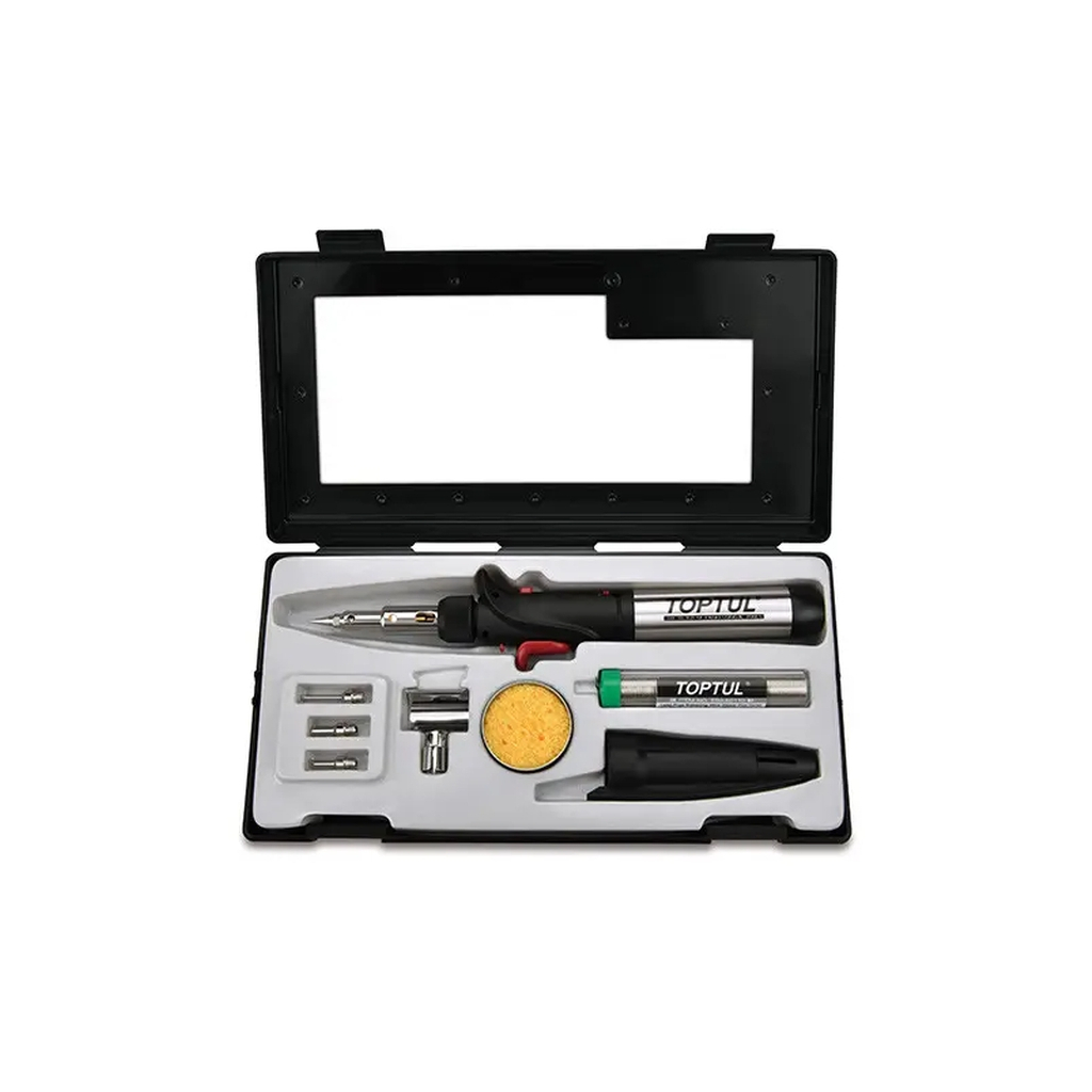Газовий паяльник Toptul 150W з комплектом насадок 8шт. (EGAE0801) - picture 1
