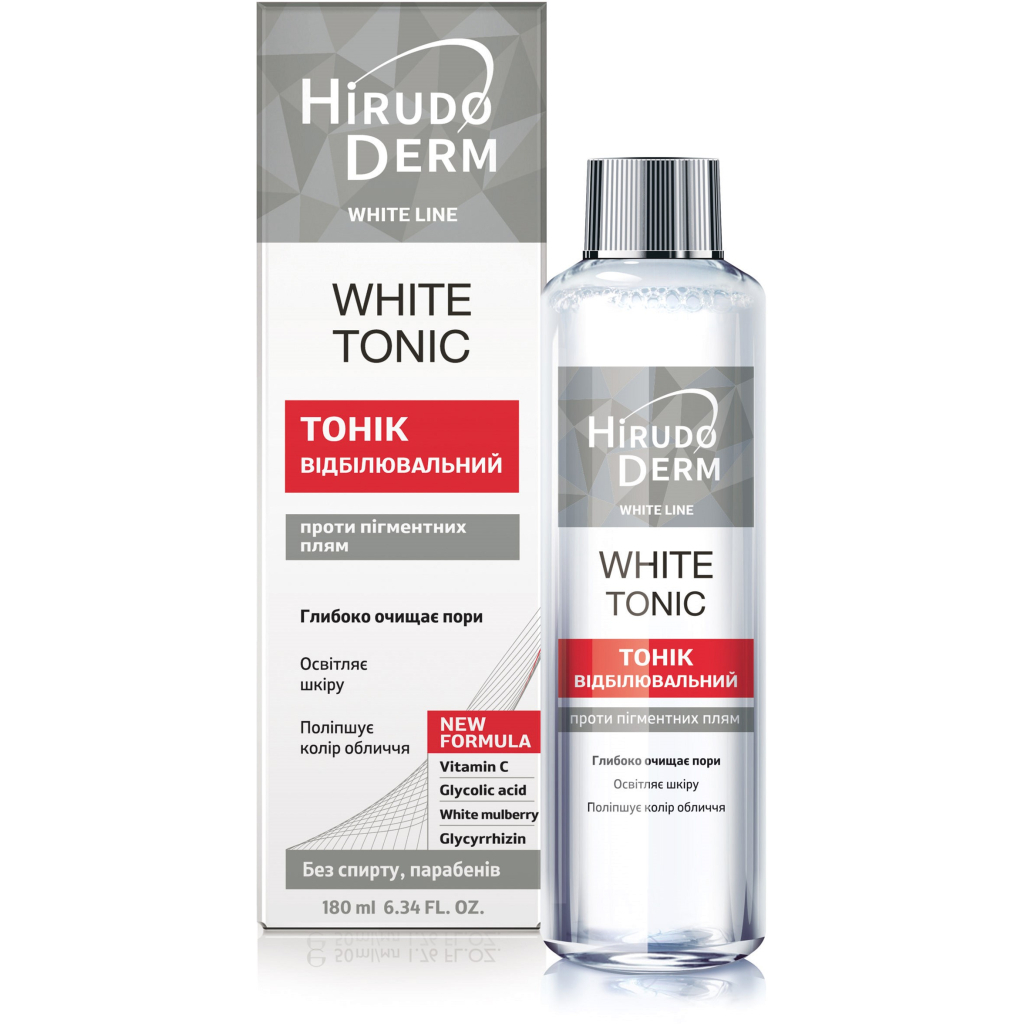 Тонік для обличчя Біокон Hirudo Derm White Line White Tonic Відбілювальний 180 мл (4820008318749) - зображення 1