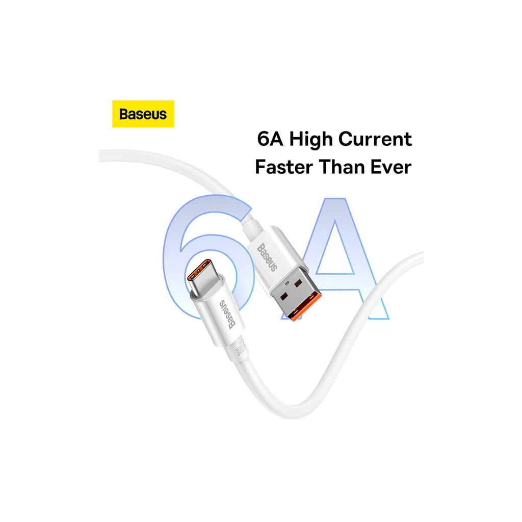 Дата кабель USB 2.0 AM to USB-C 1.0m Superior Fast Charging 100W moon white Baseus (P10320102214-01) - зображення 12
