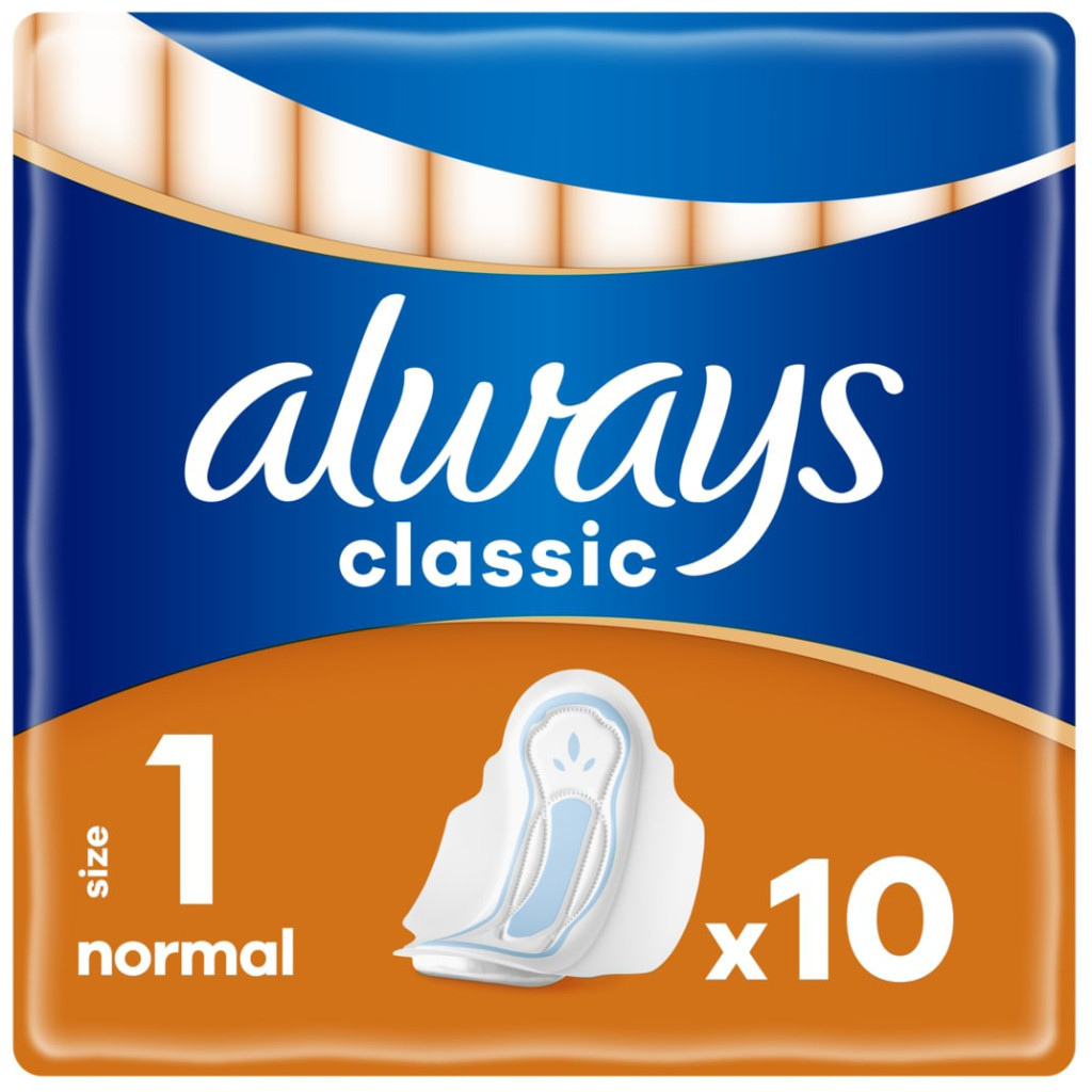 Гігієнічні прокладки Always Classic Normal Розмір 1 10 шт. (4015400259275) - зображення 1