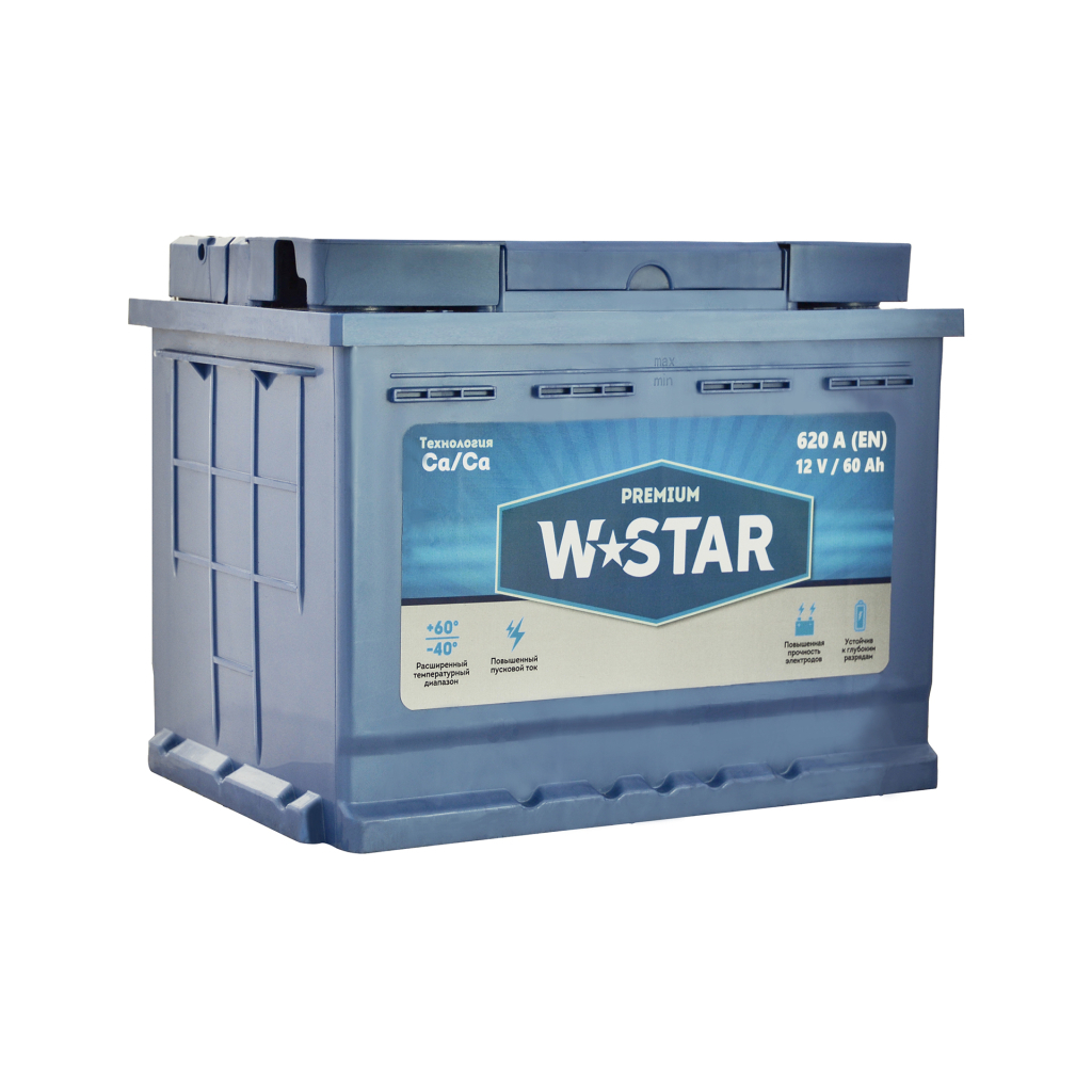 Акумулятор автомобільний W STAR Premium 60Ah (+/-) (560 71 02) - зображення 1