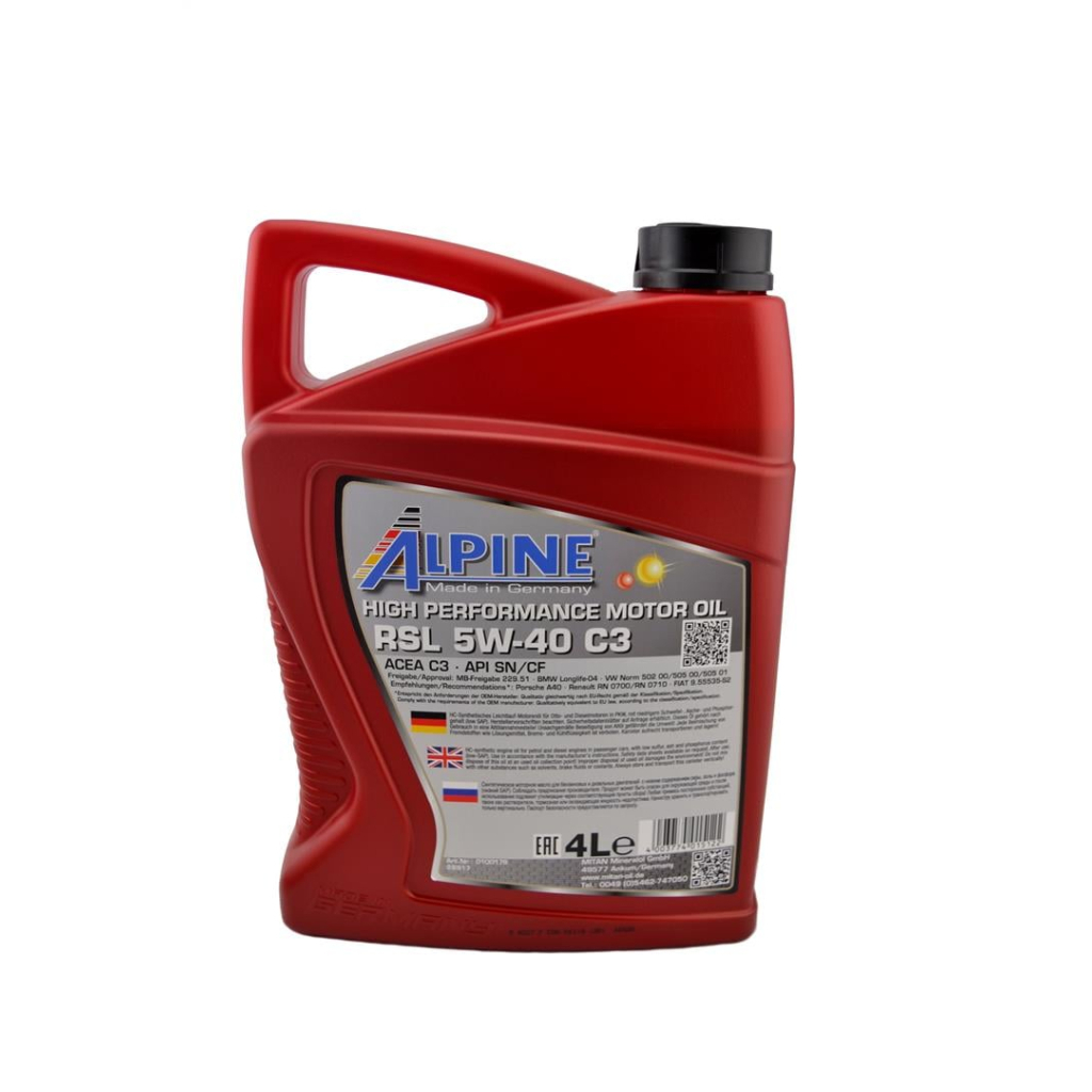 Моторна олива Alpine 5W-40 RSL С3 4л (0175-4) - изображение 2