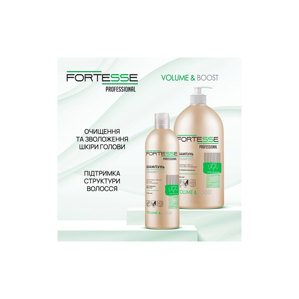 Шампунь Fortesse Professional Volume & Boost Для об'єму волосся 1000 мл (4820000306157) - зображення 4