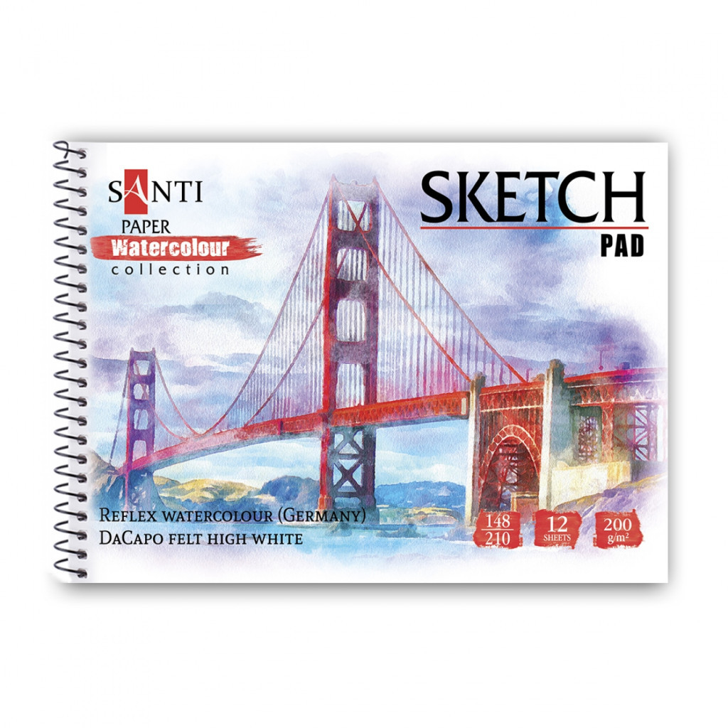 Альбом для малювання Santi для акварелі City, А5 12 аркушів, 200г/м2 (130505) - зображення 1