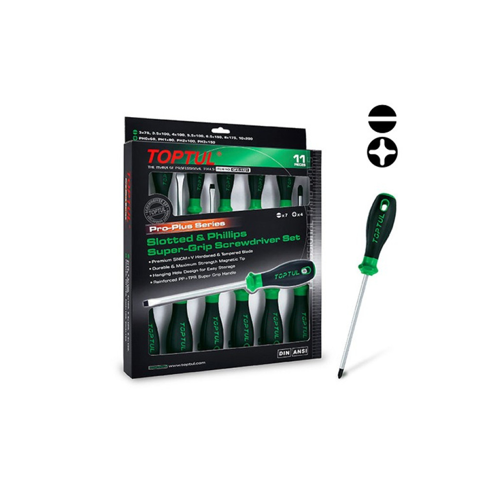 Набір викруток Toptul 11 шт. PRO-PLUS SERIES (GFE-1101) - зображення 1