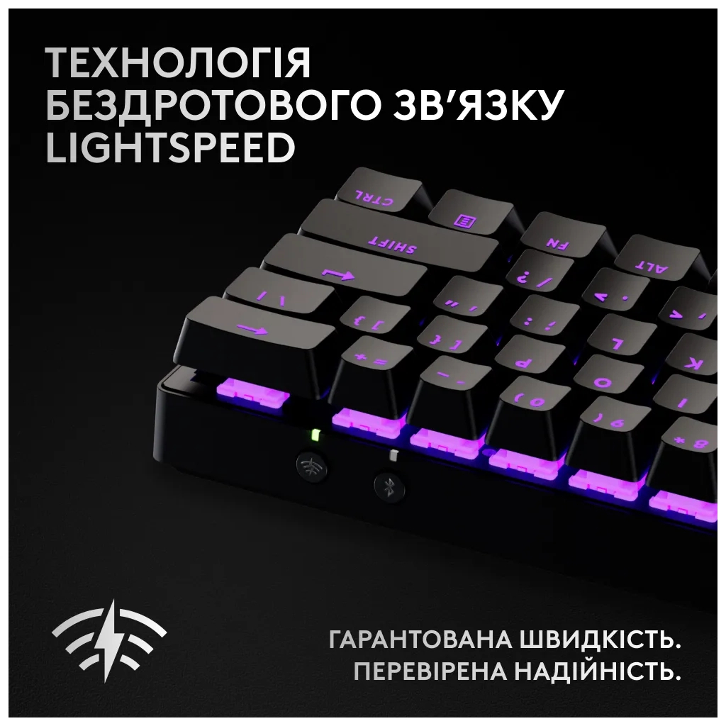 Клавіатура Logitech G Pro X 60 Lightspeed GX Tactile Wireless/Bluetooth UA Black (920-011911) - зображення 9