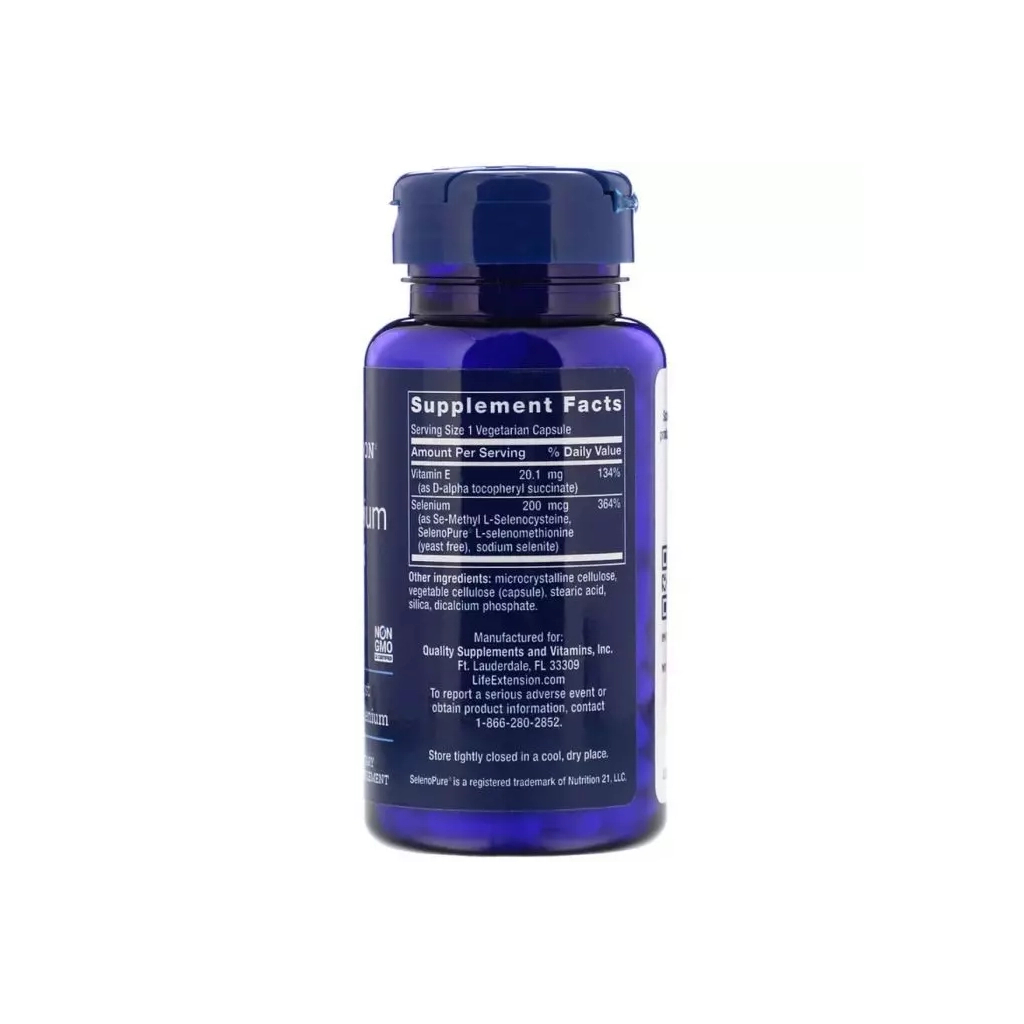 Мінерали Life Extension Супер Комплекс Селен, Super Selenium, 100 вегетаріанські кап (LEX-17781) - зображення 2