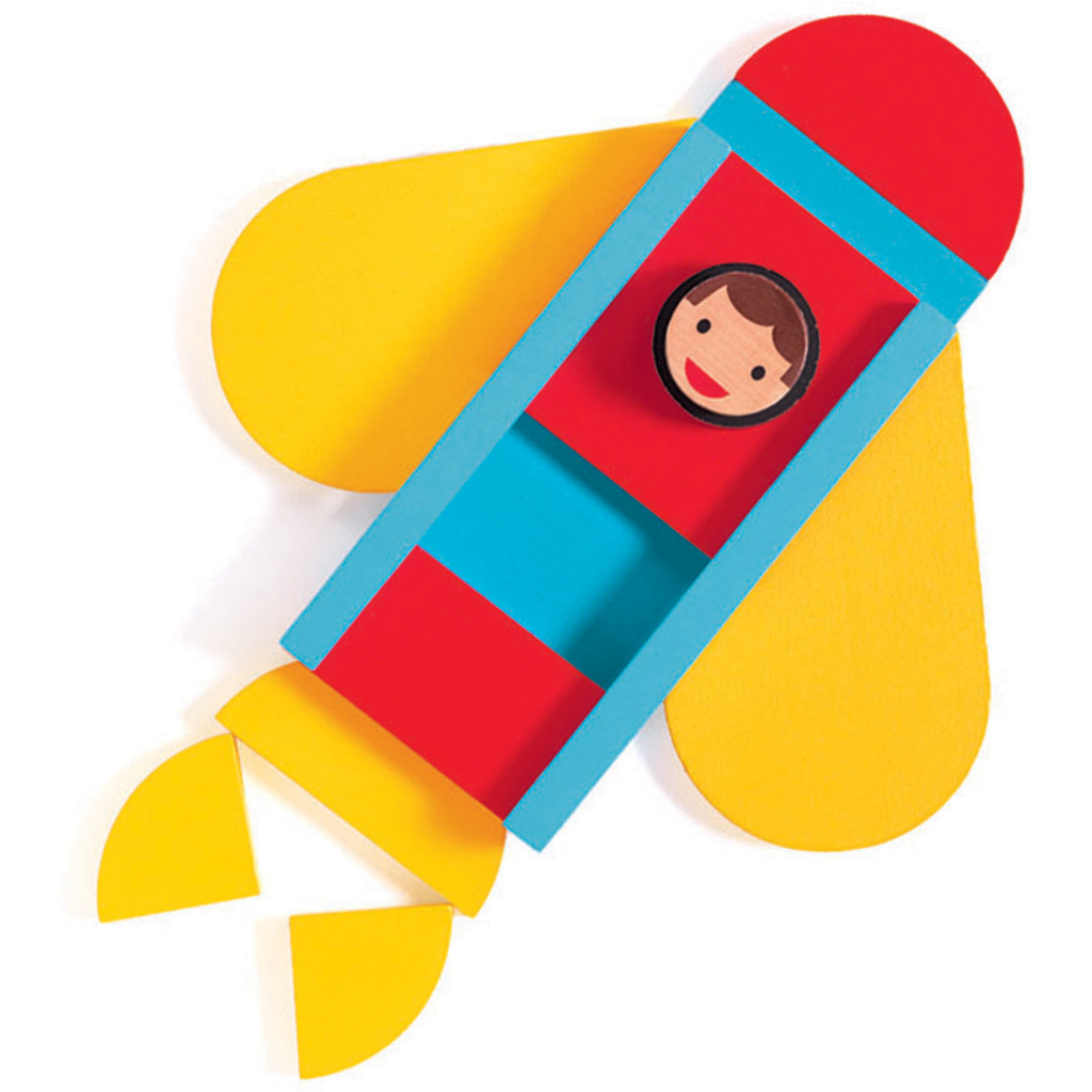 Настільна гра Djeco Набір дерев'яних геометричних фігур Ze Geo Vroom (DJ06436) - зображення 3