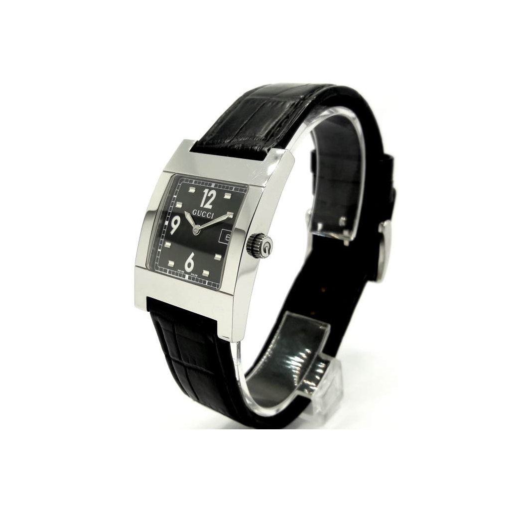 Наручний годинник Gucci 7700M 17730 BLK/STEEL/BLK STRAP - зображення 2