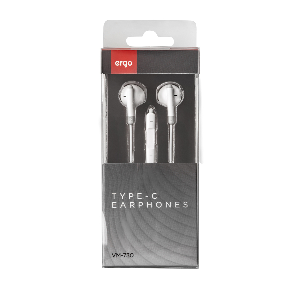 Навушники Ergo VM-730 Type-C Earphones White (VM-730W) - зображення 2
