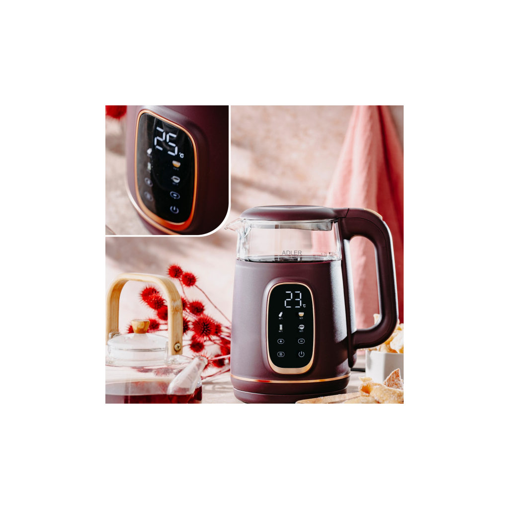 Електрочайник Adler AD 1305 burgundy - зображення 8